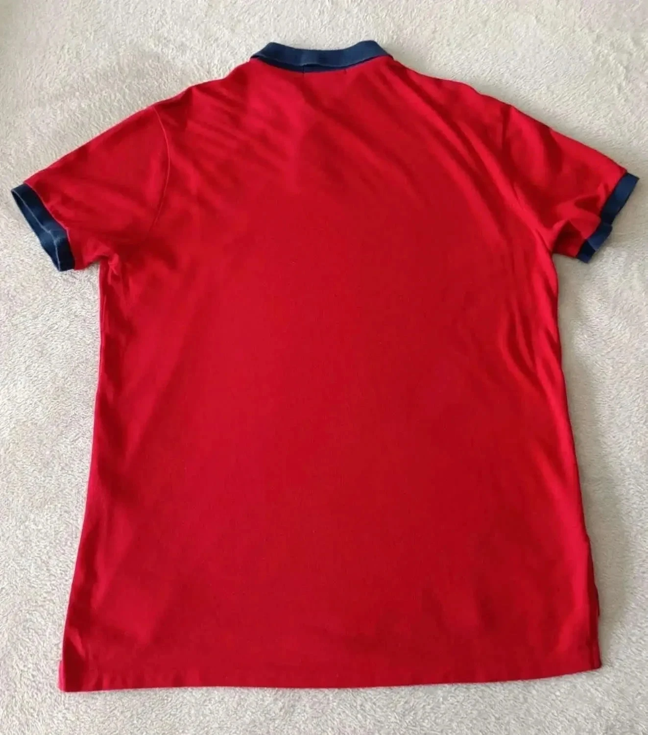 Polo Ralph Lauren Big Pony vermelho Logo azul marinho Tamanho L – photo 2